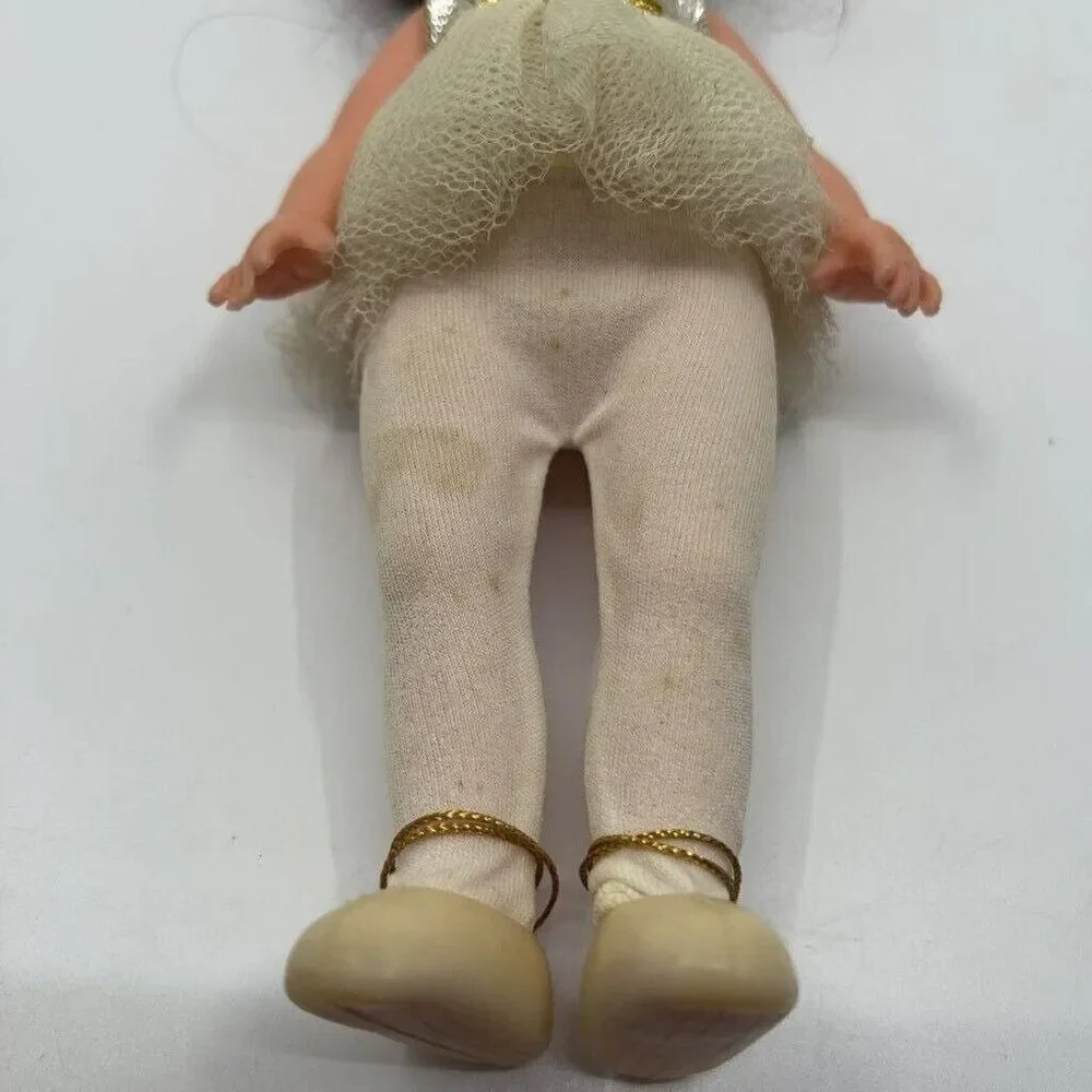 Vintage U.D.co Doll Ballerina Blue Eyes Dress Tutu‎ Brown Hair Hong Kong 9.5